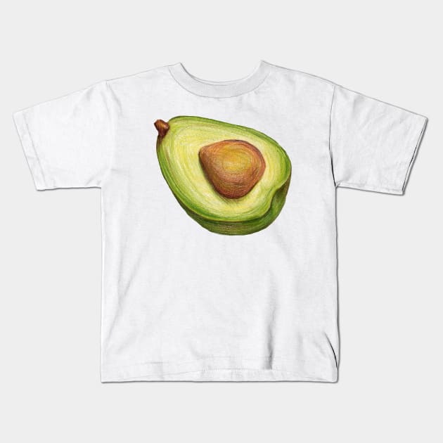 Avocado. color pencil Kids T-Shirt by lisenok